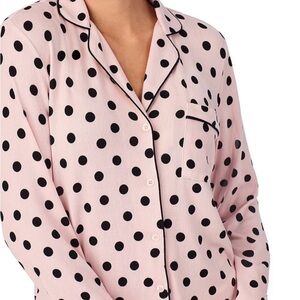 Kate Spade Pink and Black Polka Dot Pajama Top